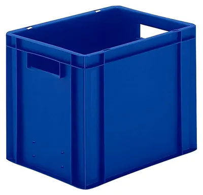 Produktbild von Transportstapelkasten aus PP in Blau, L.400xB.300xH.320mm für Wand und Boden