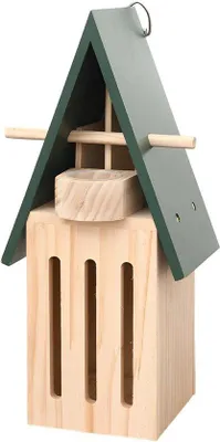 Imagen del producto de Hotel para insectos de madera – Resistente a la intemperie – Casita para mariposas con comedero – Refugio para insectos para el jardín – 28*9*12 cm