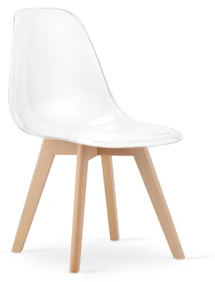 Productafbeelding van Stoel - Leobert - Kito - Transparant / Natuurlijke poten - 46 x 54,5 x 80 cm