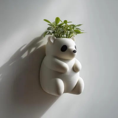 Produktbild von Decords 3D-Wandpflanzgefäß – Panda-Wandpflanzgefäß, 33 cm