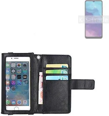 Produktbild von K-S-Trade Handy Hülle Schutz Hülle Kompatibel mit ZTE Blade A7s Case mit Displayschutz / Schutzfolie Flip Cover Wallet case Etui Hülle schwarz