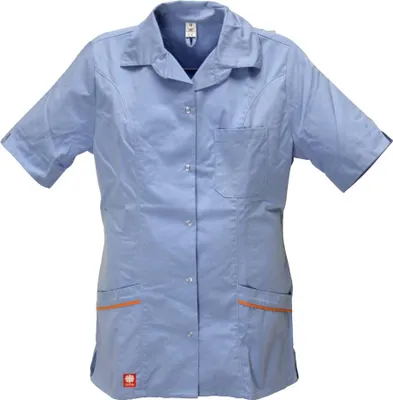 Produktbild von Schwesternkasack Damen Kasack Hosenkasack blau mit Arm, Größe:L