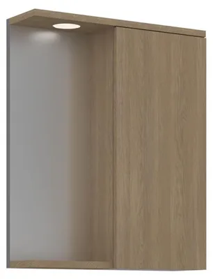 Immagine prodotto di Mobile da bagno con specchio "Purus 55" - 56 x 18 x 68 cm - Rovere Sonomo