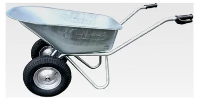 Produktbild von Schubkarre Agro 130L – 2-Rad – verzinkte Stahlmulde – stabile BAU-Schubkarre – 200 kg Traglast – für Garten, Hof und Baustelle