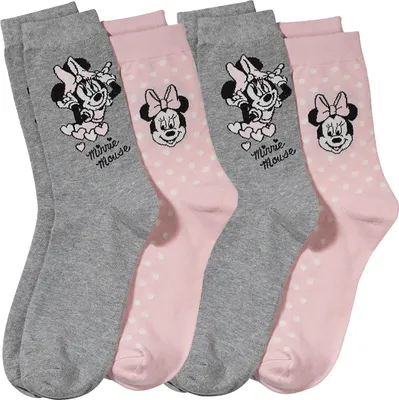 Produktbild von Onomato! Minnie Mouse Damen Strümpfe Socken 4er Set, Größe Socken & Strumpfhosen Erwachsene:35-38