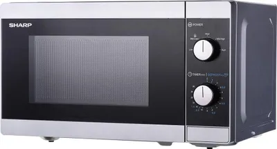 Produktbild von SHARP YC-MS01E-S Solo-Mikrowelle 20 L, 800 W MW, 5 Leistungsstufen, 25,5 cm Glasdrehteller, Silber