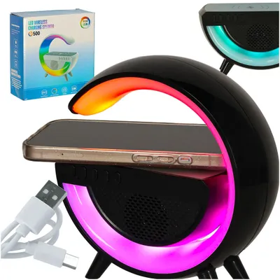 Zdjęcie produktu dla Radio indukcyjne z diodą LED RGB i ładowarką