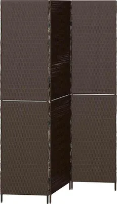 Zdjęcie produktu dla vidaXL Rozdzielacz do pokoju brązowy 146 x 180 cm z polirattanu