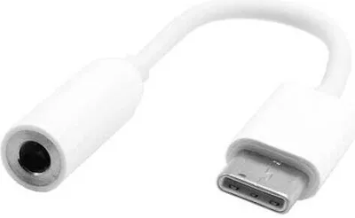 Produktbild von SYSTEM-S Audio Kabel 3,5 mm Klinke zu USB 3.1 Typ C Stecker Adapter in Weiß