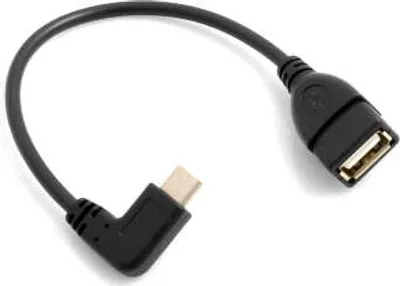 Produktbild von System-S USB A 2.0 (female) zu USB 3.1 Type C (male) gewinkelt Kabel Verlängerung 20 cm