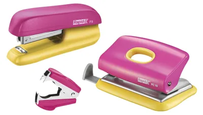 Zdjęcie produktu dla Rapid 5000371, 10 ark., Różowy, Żółty, Zacisk standardowy, ABS, Metal, 3,8 cm, Górne