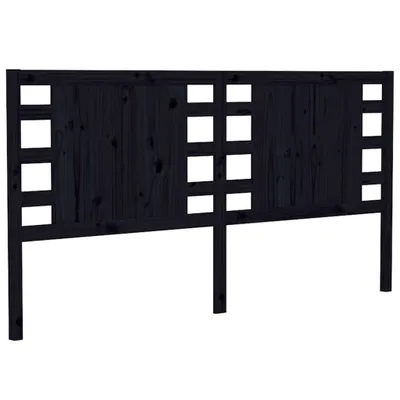 Produktbild von vidaXL Kopfteil Schwarz 126x4x100 cm Massivholz Kiefer