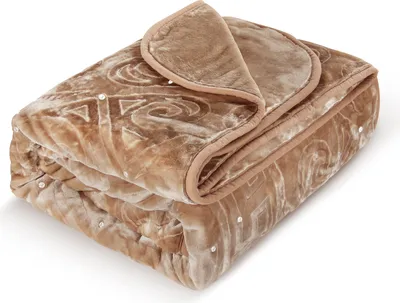 Produktbild von HOMELUX Kuscheldecke Wohndecke 200 x 240 cm Flauschig & Waschbar, Winter Decke Sofadecke Extra Weich & Warm Blanket für 4 Jahreszeiten, Beige Braun