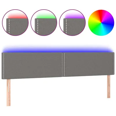 Produktbild von vidaXL LED Kopfteil Dunkelgrau 200x5x78/88 cm Stoff