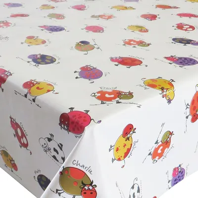 Produktbild von DecoHomeTextil Wachstuch Wachstischdecke Tischdecke Gartentischdecke gefaltet Kleine Kühe 100 cm x 140 cm Eckig