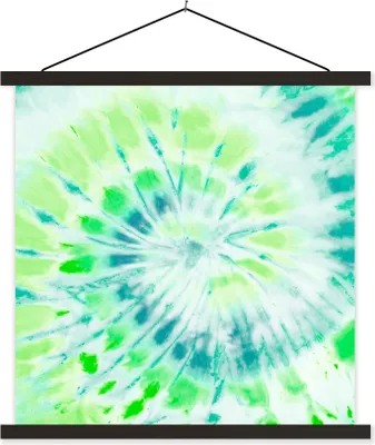 Produktbild von MuchoWow® Textilposter Krawattenfärbung - Spirale - Hippie 60x60 cm mit schwarzem Rahmen - Posteraufhänger