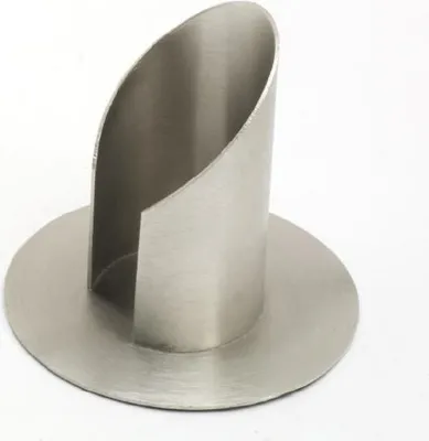 Produktbild von Röhren Kerzenleuchter mit Schlitz, Messing Silber matt gebürstet für Ø 4 cm Altarkerzen, Taufkerzen und Anlasskerzen