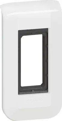 Image de Support et plaque simple 1 module Mosaic, LEGRAND, blanche