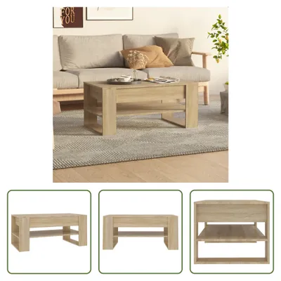 Produktbild von The Living Store Couchtisch Sonoma-Eiche 102x55x45 cm Holzwerkstoff