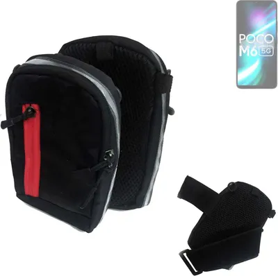 Produktbild von K-S-Trade Outdoor Gürteltasche Holster Umhängetasche kompatibel mit POCO M6 5G schwarz Handy Tasche Case travelbag Schutz Hülle Handy Hülle