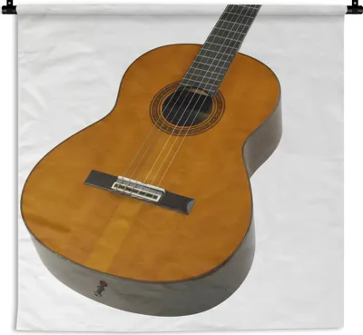 Produktbild von MuchoWow® Wandteppich Wandbehang Nahaufnahme einer akustischen Gitarre 60x60 cm Tapisserie Dekoration Wandtuch - Dekorationen - Wand Decke