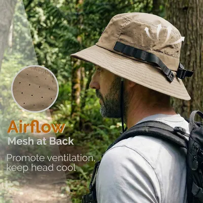 Imagen del producto de Sombrero para hombre, protección UV 50+, transpirable, ligero, ideal para actividades al aire libre
