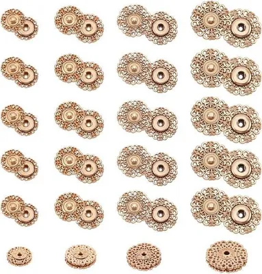 Produktbild von Famanu Druckknopfset mit Blumenmotiv - 24 Stück in verschiedenen Größen