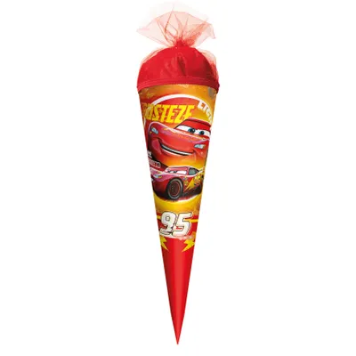 Produktbild von ROTH Geschenk-Schultüte klein Disney Pixar Cars 22 cm rund Tüllverschluss Zuckertüte Schulanfang