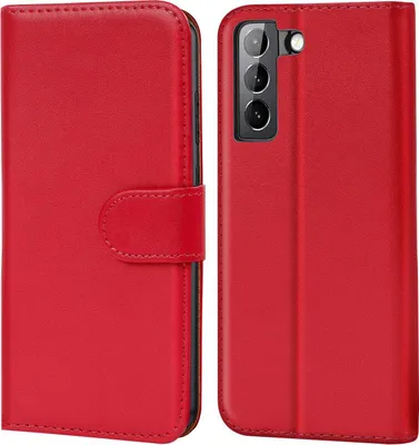 Produktbild von Conie Klapp Tasche für Samsung Galaxy S21 FE Kartenfach Rundumschutz Hülle in Rot