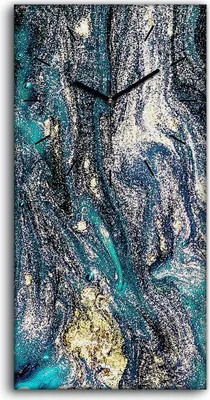 Produktbild von Wandkunst Leinwand Bild Uhr Geräuschlos Kunstdruck 30x60 Malerei Abstrakte Kunst - schwarze Hände