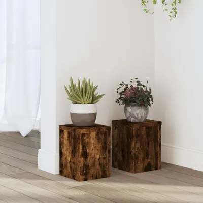 Produktbild von Möbel Pflanzenständer 2 Stk. Räuchereiche 15x15x20 cm Holzwerkstoff - Beete 852892