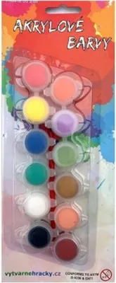 Produktbild von Acrylfarben 12 Stck. mit Pinsel