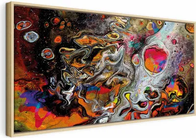 Produktbild von Italienischer Leinwand Leinwandbild - Paint Universe (1 Part) Wide 120x60 cm Abstrakt a-A-0419-b-a