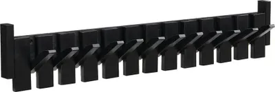 Produktbild von HOME DELUXE Garderobenleiste PORTE - 80 x 3,5 x 15 cm, Schwarz | Aus Kautschukbaum | Hakenpaneel, Wandgarderobe, Kleiderhaken