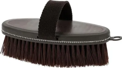 Image de Ekkia Equitheme Brosse à cardes avec strass marron
