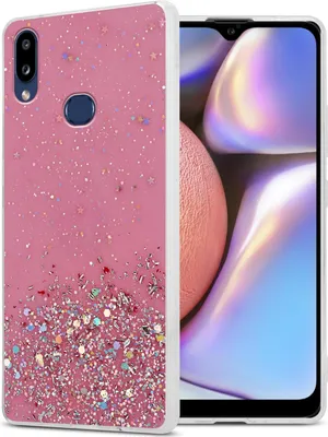 Immagine prodotto di Cadorabo custodia per Samsung Galaxy A10s / M01s custodia protettiva in rosa custodia del telefono cellulare TPU custodia glitter cover custodia glitter
