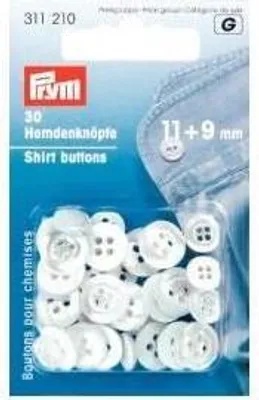 Produktbild von Prym Hemdenknöpfe KST 11 + 9 mm perlmuttimit./anthrazit