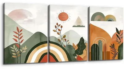 Image de Ensemble de tableaux décoratifs pour le salon ou la chambre, style nature, dimensions 70x50 cm