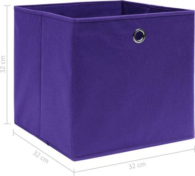 vidaXL Úložné boxy 4 ks Fialové 32x32x32 cm Látkové