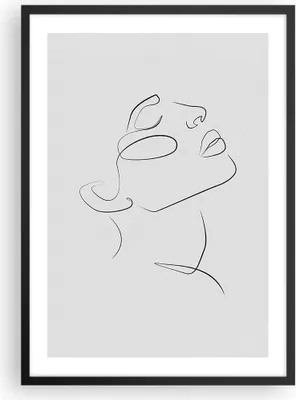 Produktbild von Gerahmtes Poster - Schwarzer Rahmen - Stück Linear Gesicht - 50x70 cm - Wand Bild - Wanddeko - Wandbilder - Kunstposter - Wandposter - Bilderrahmen - Bilder - Kunstdruck - P2BPA50x70-4823