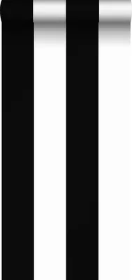 Produktbild von Sanders & Sanders Tapete breite Streifen Schwarz und Weiß 53 cm x 10.05 m