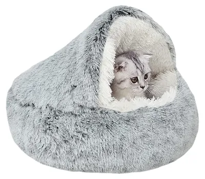 Obrázok produktu pre Uspokojujúce mačacie peliešok, sivý, 50 cm, plyšový, mäkký, proti stresu, peliešok pre domáce zvieratá