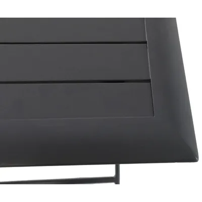 Produktbild von Quadratischer, klappbarer gartentisch "azua" graphit 2-sitzer aus epoxybehandeltem aluminium  - Hespéride