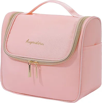 Image de Trousse de toilette Trousse de voyage avec crochet de suspension, organisateur de trousse de maquillage hydrofuge pour les produits de toilette,rose
