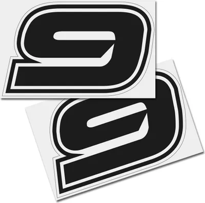 Produktbild von Startnummer Aufkleber 2er Set, Schrift Brünn, # 9 schwarz