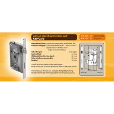 Obrázok produktu pre zámok zadlabávací 8/72-50 K kľúč P/L 4FN17713.2 stavebný