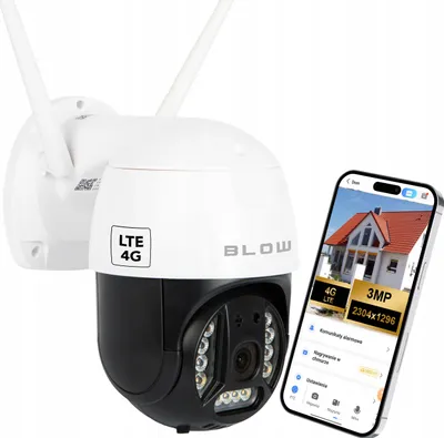 Produktbild von 4G PTZ-Kamera 3MP GSM mit Audio und Fernzugriff BLOW H-343 78-799 0.68 kg