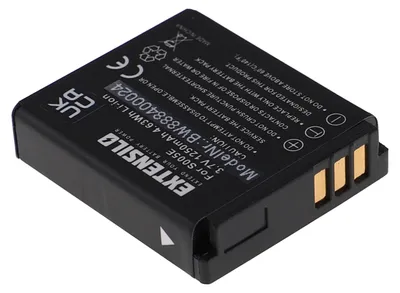 Produktbild von EXTENSILO 2x Akku Ersatz für Panasonic DMW-BCC12, CGA-S005, CGA-S005E/1B, CGA-S005E für Kamera (1250 mAh, 3,7 V, Li-Ion)