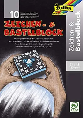 Zdjęcie produktu dla folia Zeichen- & Bastelblock, DIN A3, 130 g/qm, schwarz