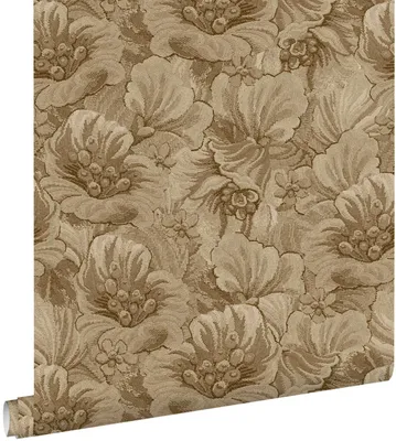 Produktbild von ESTAhome Tapete gesticktes Blumenmuster Khaki-Grün 50 x 900 cm